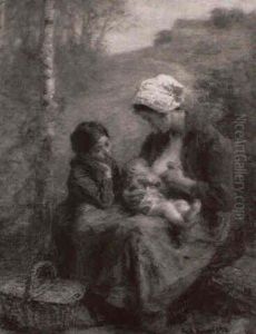 La Jeune Mere by Leon Augustin L'Hermitte