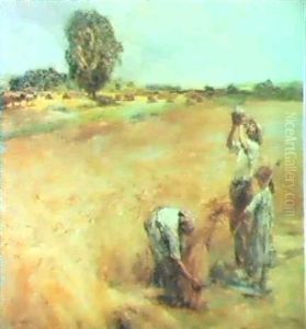 Moissonneur Buvant A La Gourde(la Soif) by Leon Augustin L'Hermitte