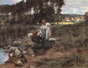 Les Lavandieres by Leon Augustin L'Hermitte
