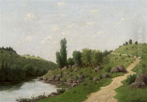 Landscape With A River by Albin Lhota