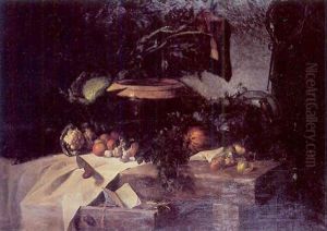 Nature Morte Aux Fruits Et Legumes by Charles-Marie Lhuillier
