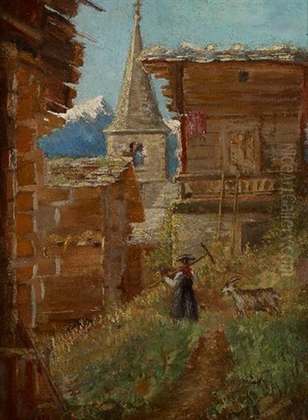 Coin De Village A Vissoye (valais)(le Matin) - view 1