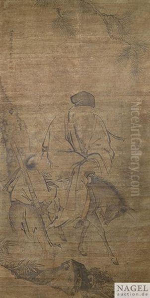 Der Unsterbliche Zhang Guolao Auf Einem Maultier - view 1