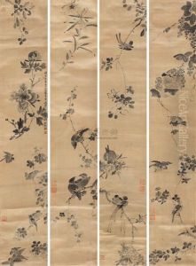Bird And Flower (4 Works) by Li Yin