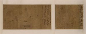 Scenes Of Scholars With Extensive Calligraphy (2 Works 1 Mount) Scenes Of Scholars With Extensive Calligraphy (2 Works 1 Mount)