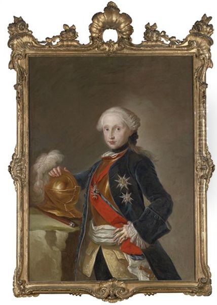 Staatsportrat Des Jungen Konigs Ferdinand Iv. Von Neapel In Einem Kurass Mit Dem Orden Vom Goldenen Vlies, Dem Januariusorden Und Dem Orden Vom Saint Esprit - view 1