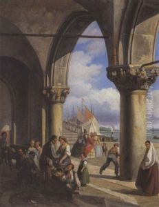 Gemuseverkaufer In Venedig by Giovanni Battista Della Libera