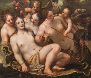 Venus, Amor Und Die Drei Grazien by Pietro Liberi