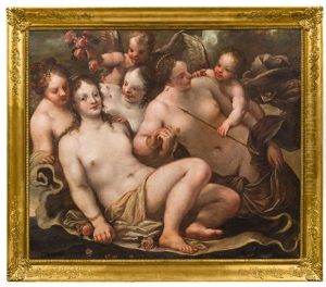 Venus, Amor Und Die Drei Grazien by Pietro Liberi