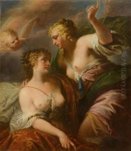 Mythological Scene, Possibly Diana And Juno by Pietro Liberi