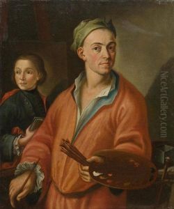 Bildnisse Zweier Maler Im Atelier, Wohl Pietro Liberi Und Seine Schwester Vittoria Liberi (pair) by Pietro Liberi