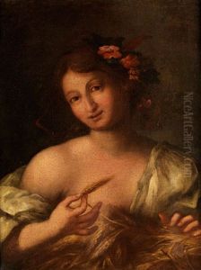 Halbbildnis Eines Jungen Madchens Als Allegorie Des Sommers by Pietro Liberi