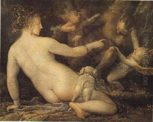 Diana, Sorpresa Da Un Satiro, Lo Fa Punire Da Due Amorini by Pietro Liberi