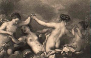 Madchenreigen In Den Wolken, Reigen Der Vier Winde(?) by Pietro Liberi