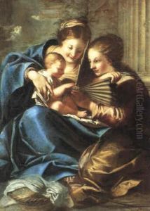 La Madonna Col Bambino E Santa Cecilia by Pietro Liberi