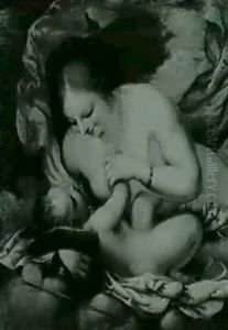 Venus And Cupid. by Pietro Liberi