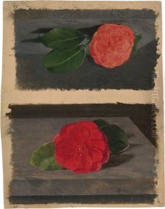 Studie Zweier Roter Kamelien by Betzy Marie Petrea Libert