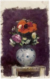 Blumenvase Mit Rotem Mohn