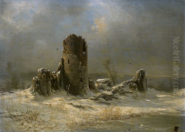 Ruine In Schneelandschaft - view 1