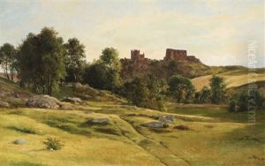 Landscape With A View Of Hammershus by Georg Emil Libert