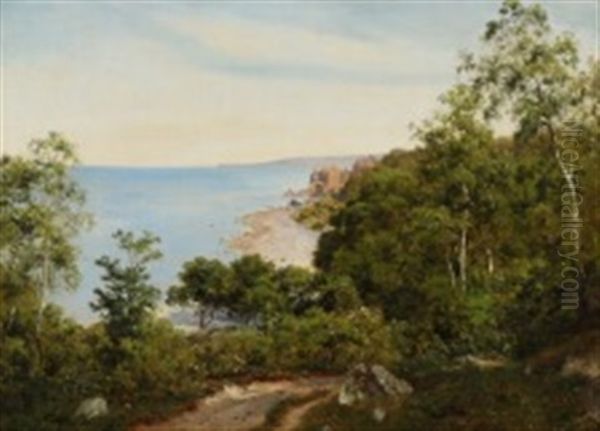 Udsigt Mod Helligdomsklipperne Og Gudhjem Pa Bornholm - view 1