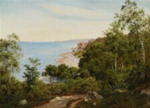 Udsigt Mod Helligdomsklipperne Og Gudhjem Pa Bornholm by Georg Emil Libert
