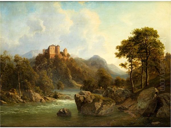 Landschaft Mit Fluss Und Burg - view 1
