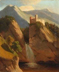Mountainscape With A Castle Ruin
