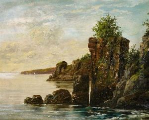 Die Helligdomsklipperne (heilige Klippen) Auf Der Insel Bornholm. Helligdoms=klipperne/ Ved Ro/ (bornholm) by Georg Emil Libert