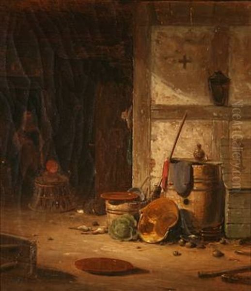 Country Kitchen With A Little Child In A Walking Chair - view 1