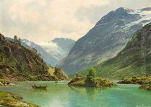 Loenvandet Ved Nordfjord I Norge. Regndag by Georg Emil Libert