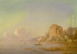 Klippekystparti Med Robade by Georg Emil Libert
