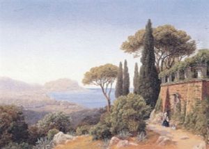 Italiensk Kystparti Med Bedende Ved Et Vejalter