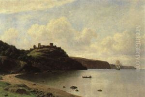 Parti Fra Bornholm, I Baggrunden Hammershus by Georg Emil Libert
