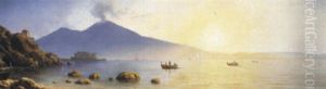 Blick In Die Bucht Von Neapel Im Fr_hmorgendlichen Licht by Georg Emil Libert
