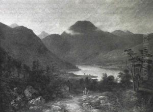 Bjerglandskab Med So by Georg Emil Libert