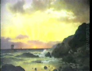 Solnedgang Ved Kullen by Georg Emil Libert
