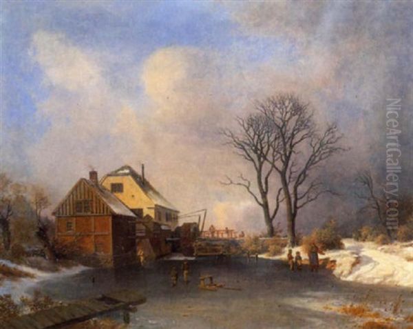 Winterlandschaft Mit Muhle - view 1