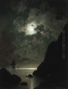 Moonlit Cliffs by Georg Emil Libert