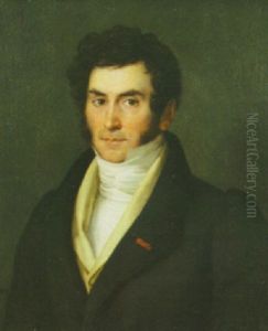 Portrait Of A Handsome Gentleman In Black With Red Lapel Ribbon