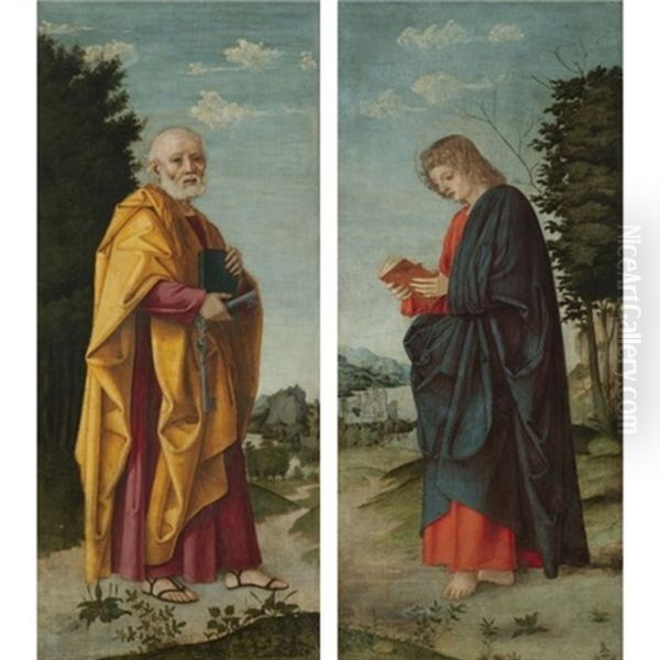 Saint Peter In A Landscape (+ Saint John The Evangelist In A Landscape; Pair) - view 1
