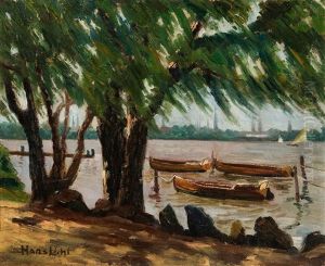 Blick Uber Die Ausenalster Auf Hamburg (schone Aussicht) by Hans Licht
