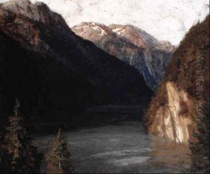 Der Konigssee An Einem Spatsommermorgen by Hans Licht
