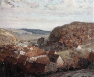 Blick Von Der Hohe Auf Ein Frankisches Dorf by Hans Licht