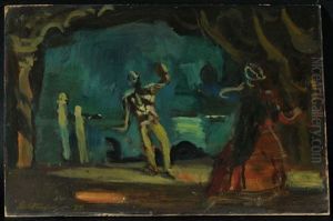 Opernszene (w/oil Study, Verso)