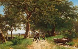 Jager Am Heimweg by Eduard Peithner Von Lichtenfels