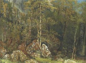 Waldinneres Mit Felsen by Eduard Peithner Von Lichtenfels