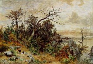 Abenddammerung Uber Einer Felsigen Kustenlandschaft by Eduard Peithner Von Lichtenfels