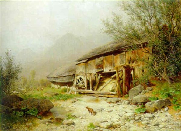 A Derelict Mill In An Alpine Landscape - view 1