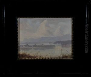 Chiemsee - Uferlandschaft Mit Blick Auf Die Fraueninsel by Max Michael Licklederer